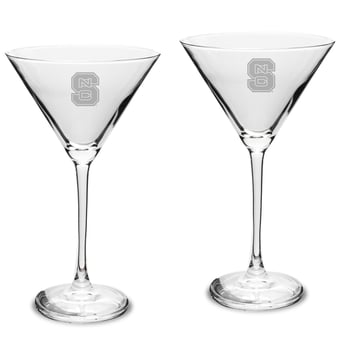 NC State Wolfpack Two-Piece Traditional 10oz. Martini Glass Set