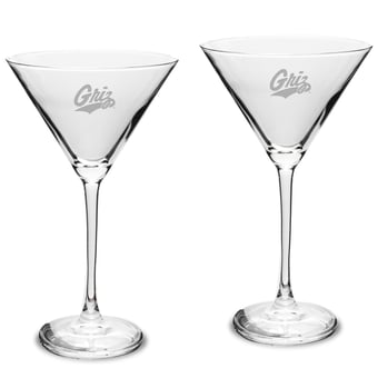 Montana Grizzlies Two-Piece Traditional 10oz. Martini Glass Set