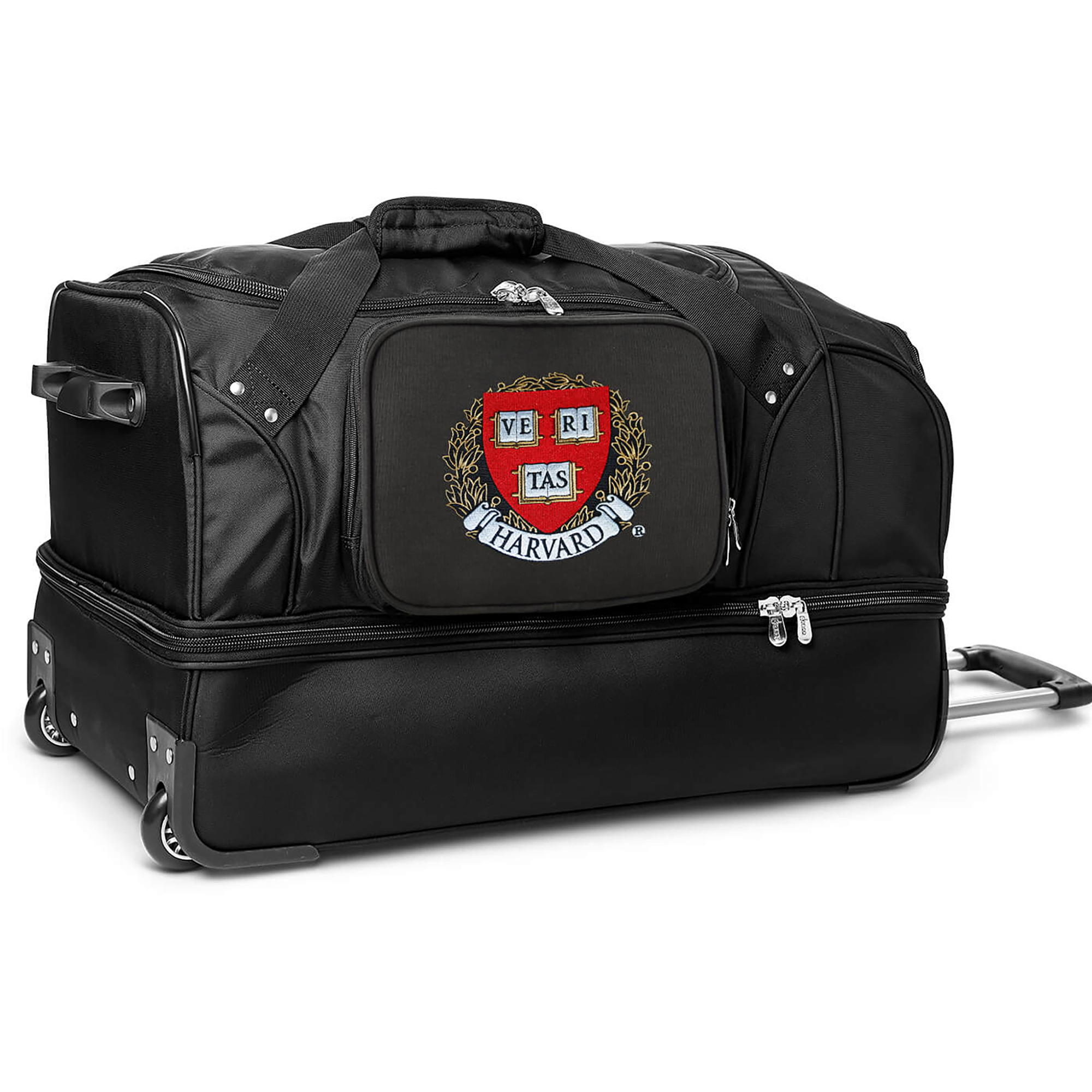 MOJO Black Harvard Crimson 27'' Drop Bottom Wheeled Duffle Bag