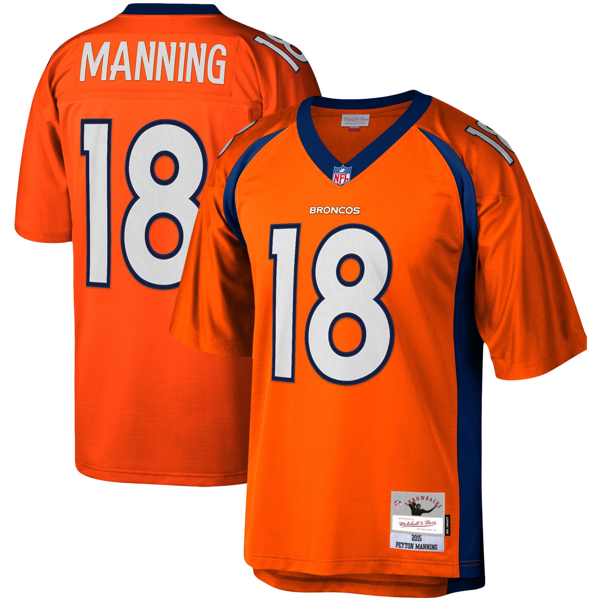 Maglia da uomo Mitchell & Ness Peyton Manning arancione Denver Broncos Legacy Replica