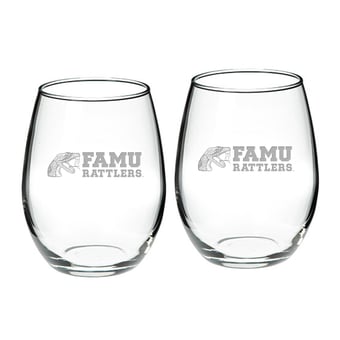 Florida A&M Rattlers 2-Piece 21oz. Stemless Wine Glass Set