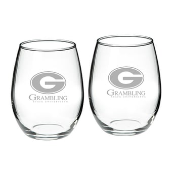 Grambling Tigers 2-Piece 21oz. Stemless Wine Glass Set