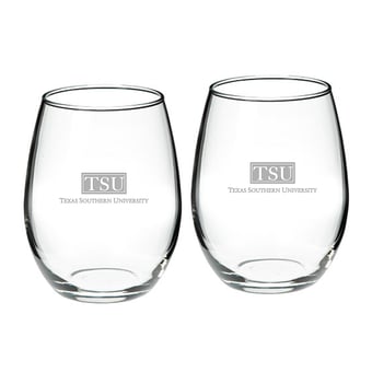 Texas Southern Tigers 2-Piece 21oz. Stemless Wine Glass Set