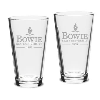 Bowie State Bulldogs 2-Piece 16oz. Classic Pub Glass Set