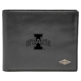 Men's Fossil Iowa State Cyclones Leather Ryan RFID Flip ID Bifold Wallet