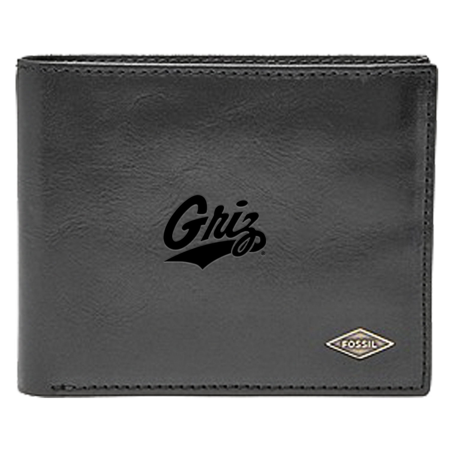 Men's Fossil Montana Grizzlies Leather Ryan RFID Flip ID Bifold Wallet