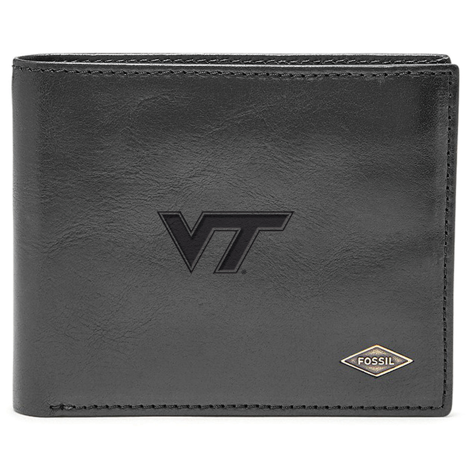 Men’s Fossil Black Virginia Tech Hokies Leather Ryan RFID Flip ID Bifold Wallet Men’s Fossil Black Virginia Tech Hokies Leather Ryan RFID Flip ID Bifold Wallet