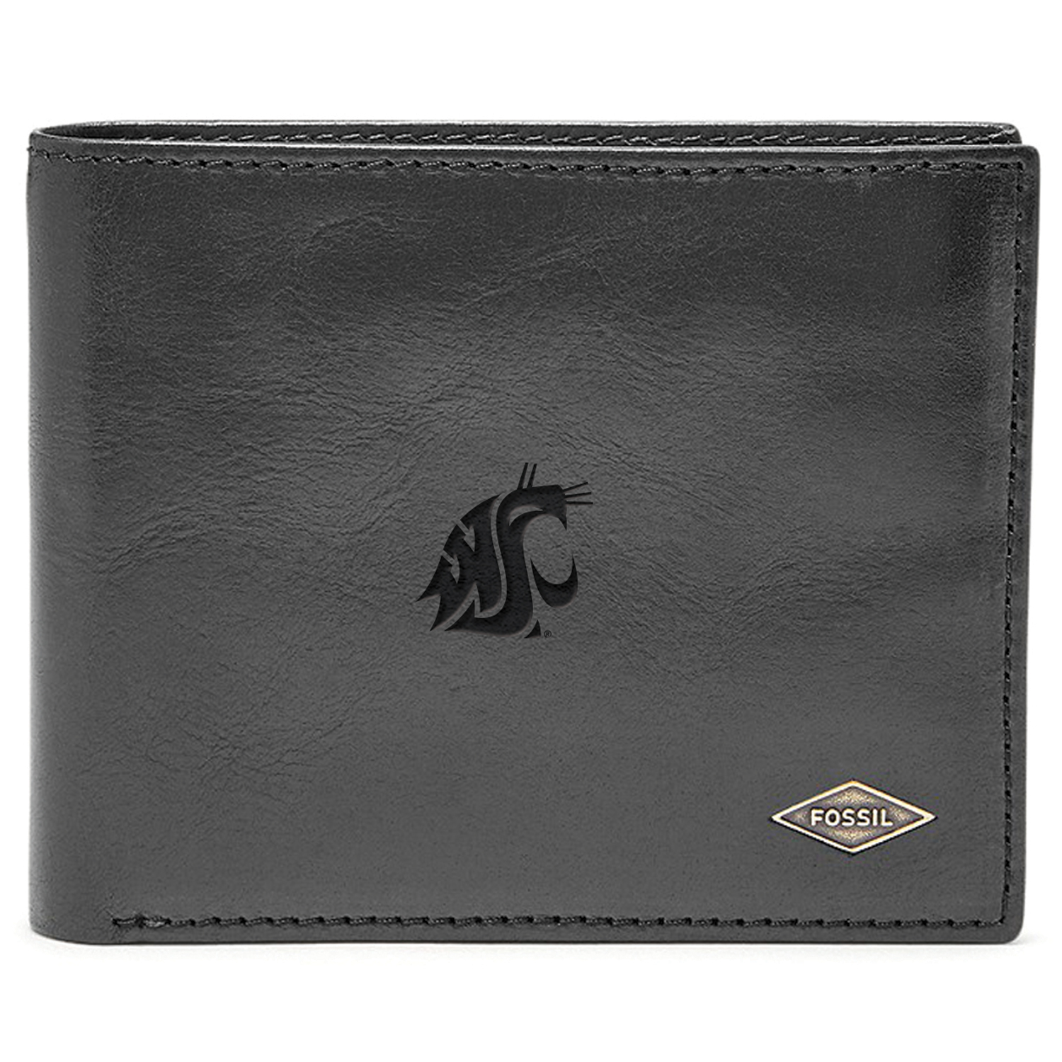 Men's Fossil Washington State Cougars Leather Ryan RFID Flip ID Bifold Wallet