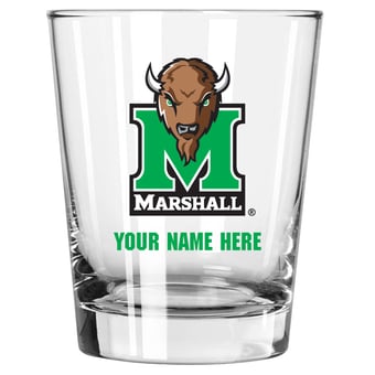 Marshall Thundering Herd 15oz. Personalized Double Old Fashioned Glass