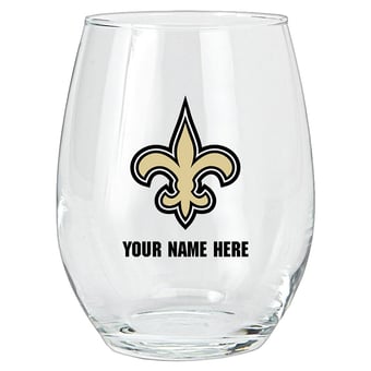 New Orleans Saints 15oz. Personalized Stemless Glass Tumbler