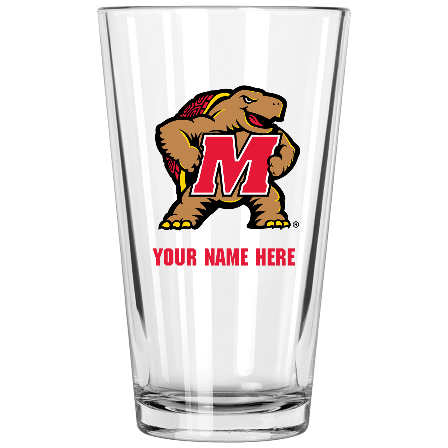 Maryland Terrapins 16oz. Personalized Pint Glass