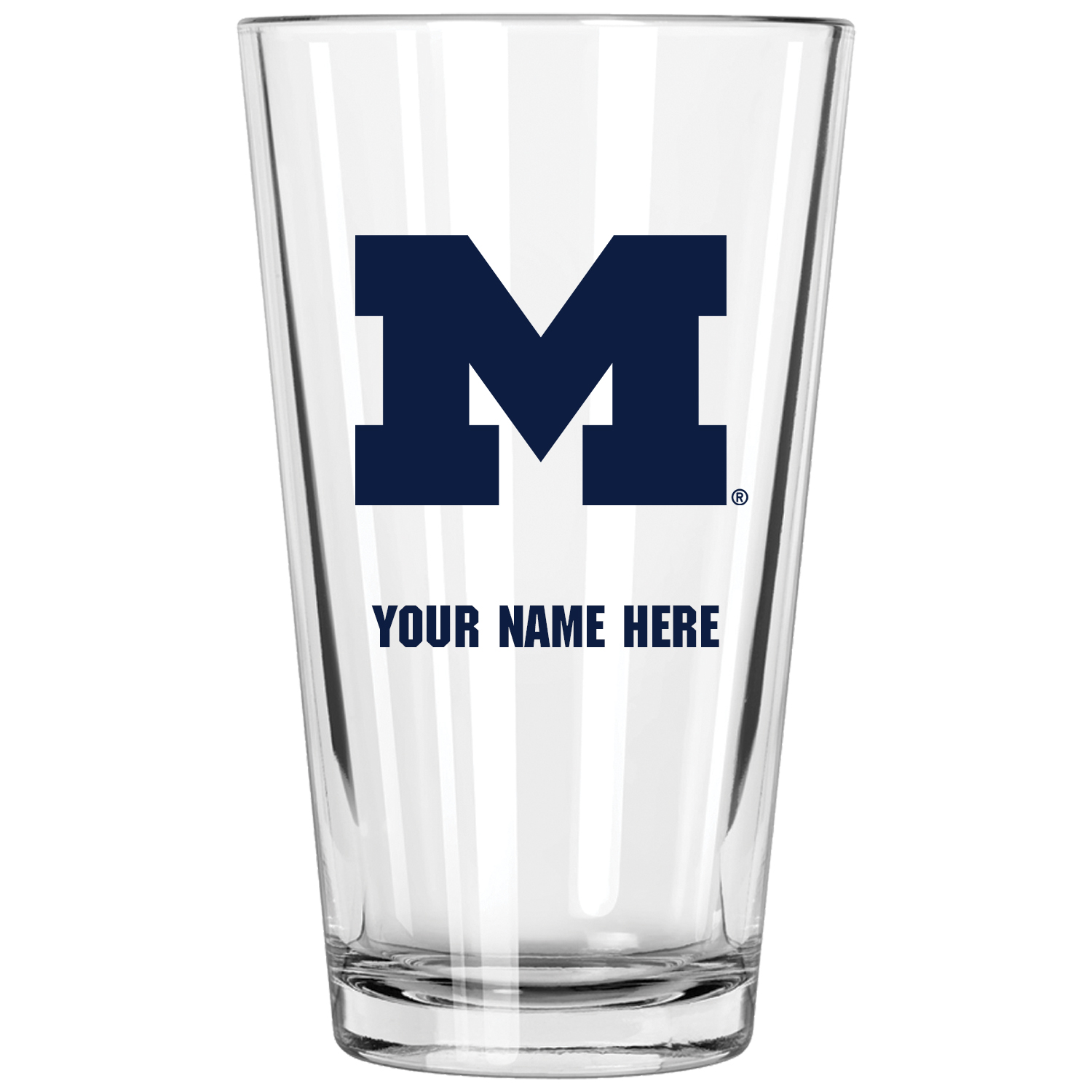 Michigan Wolverines 16oz. Personalized Pint Glass