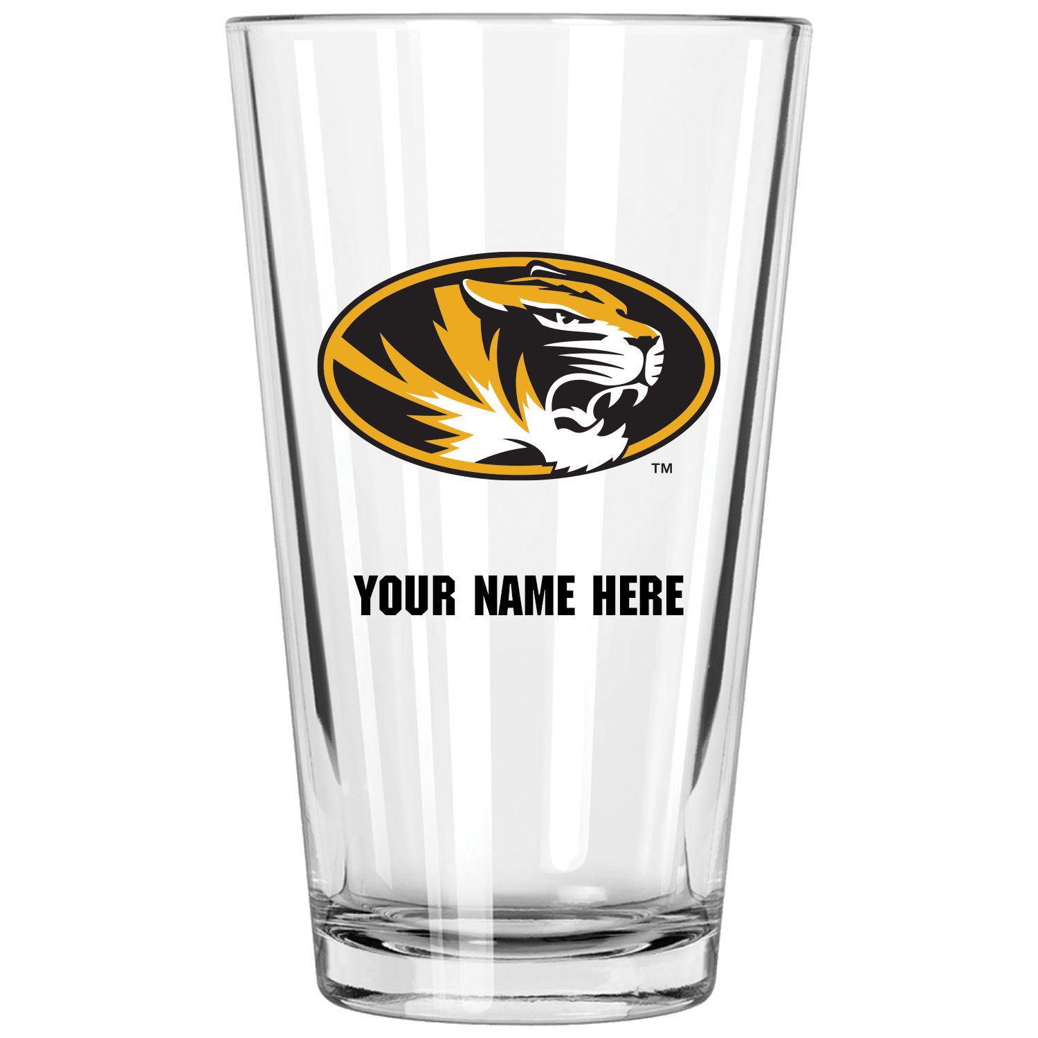 Missouri Tigers 16oz. Personalized Pint Glass