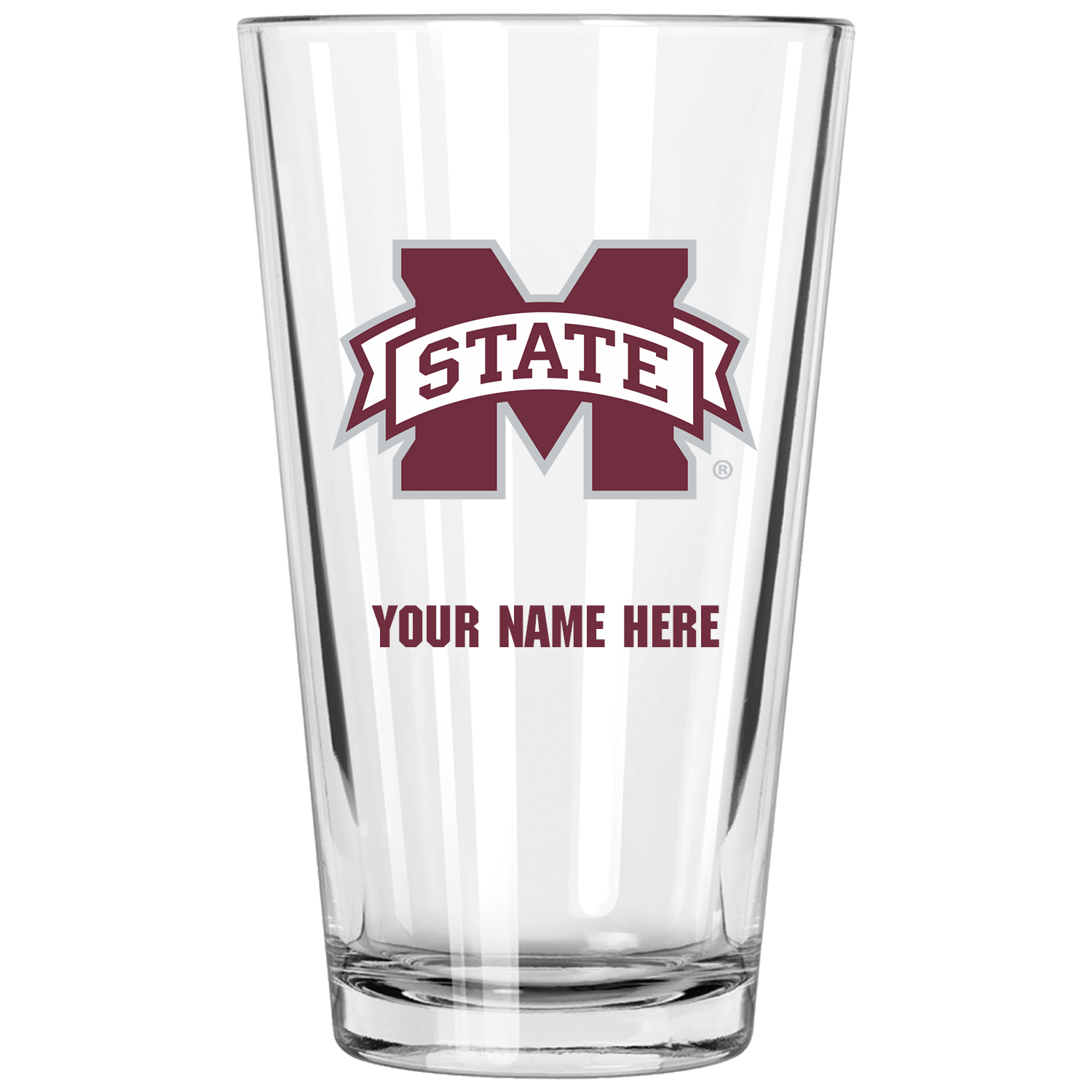 Mississippi State Bulldogs 16oz. Personalized Pint Glass