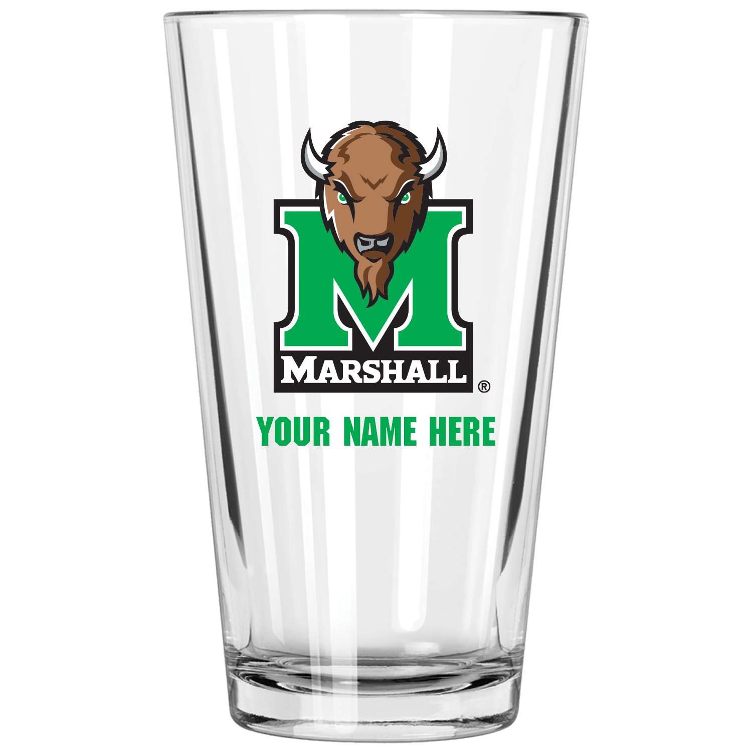 Marshall Thundering Herd 16oz. Personalized Pint Glass