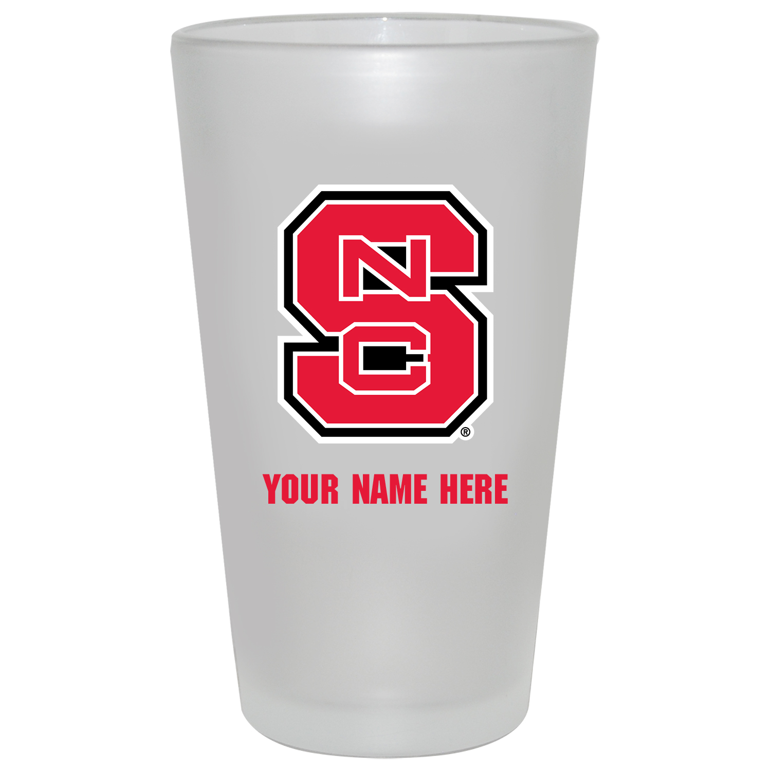 NC State Wolfpack 16oz. Frosted Personalized Pint Glass