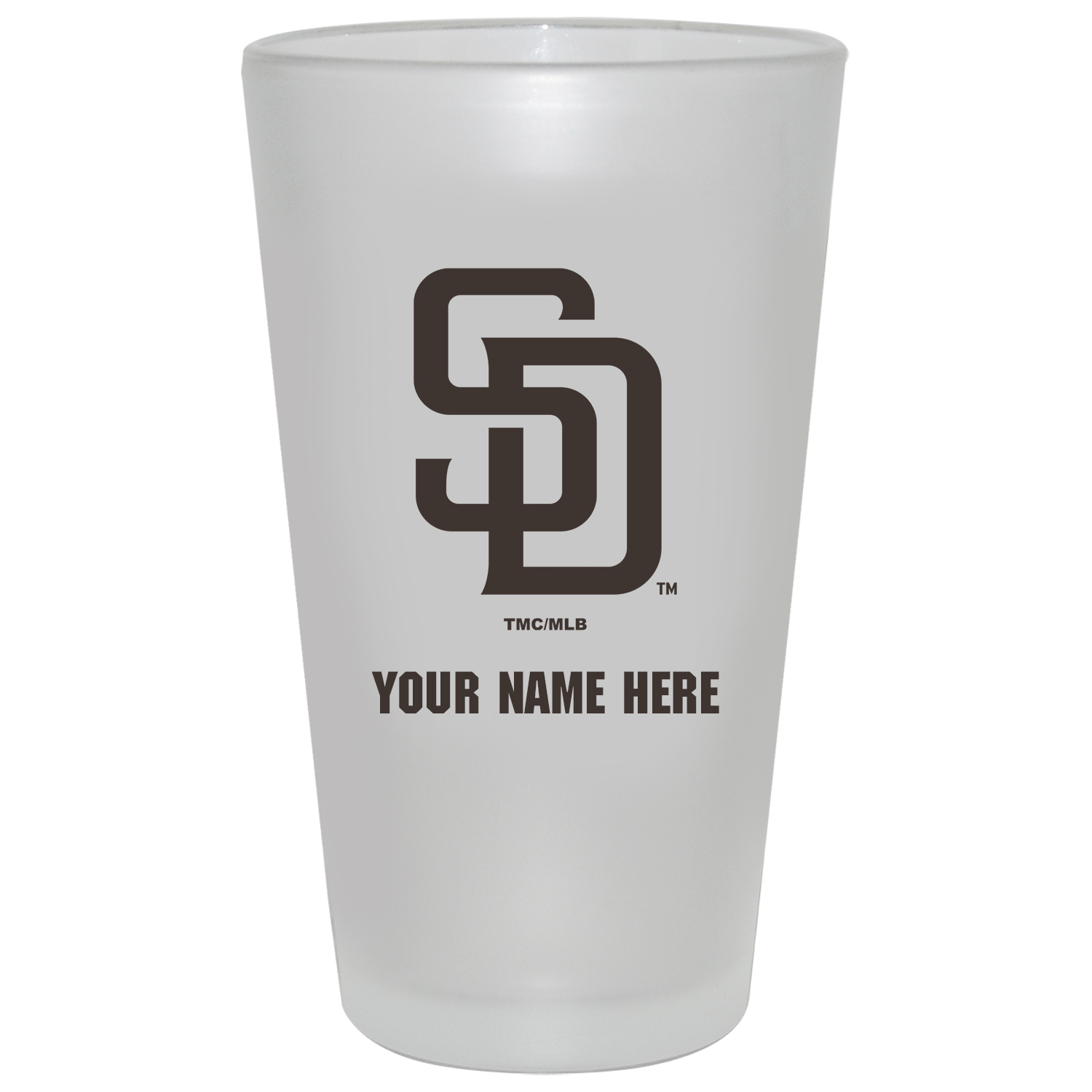 San Diego Padres 16oz. Frosted Personalized Pint Glass San Diego Padres 16oz. Frosted Personalized Pint Glass