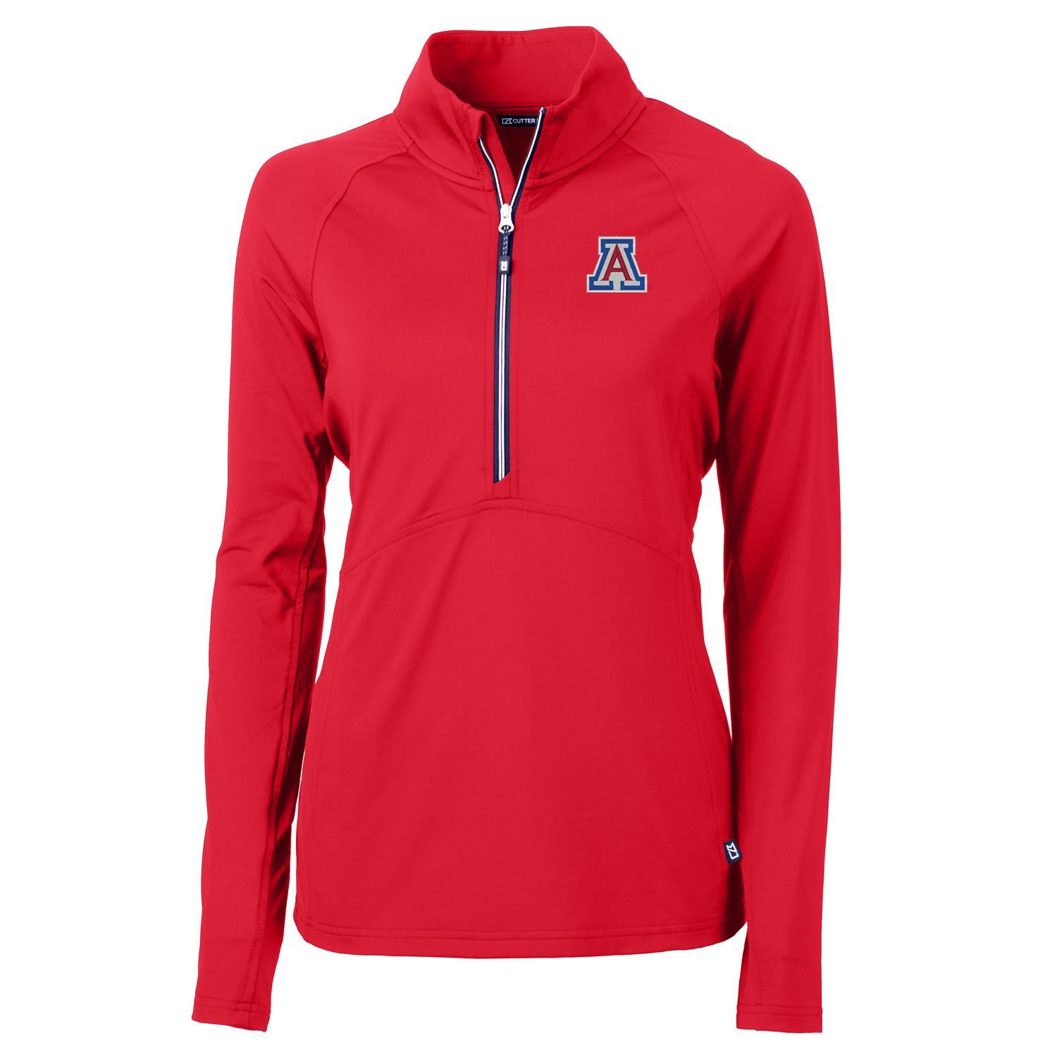 Women's Cutter & Buck Red Arizona Wildcats Adapt Eco Knit Half-Zip Pullover Jacket
