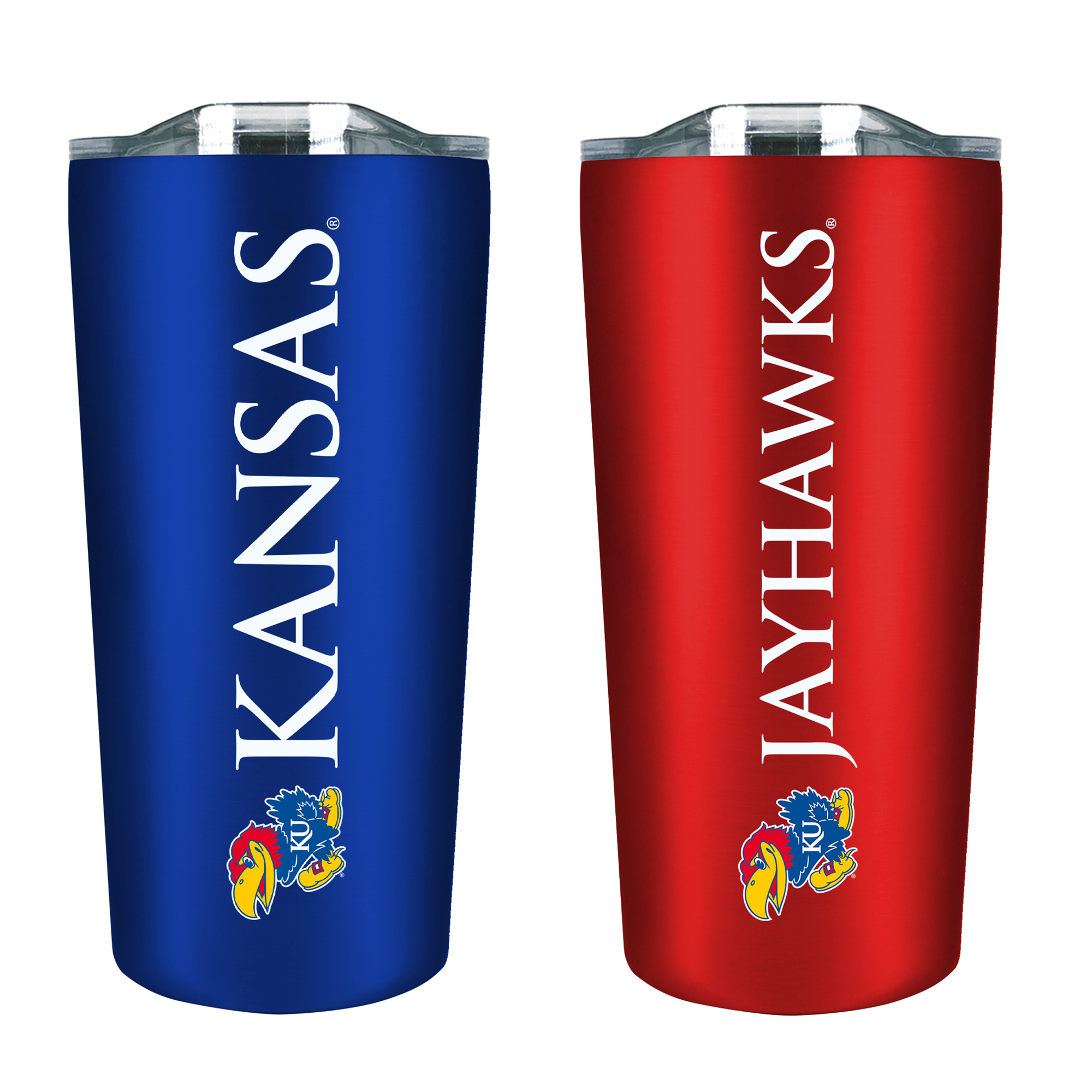 Kansas Jayhawks 18oz. Soft Touch Tumbler Two-Piece Set Kansas Jayhawks 18oz. Soft Touch Tumbler Two-Piece Set