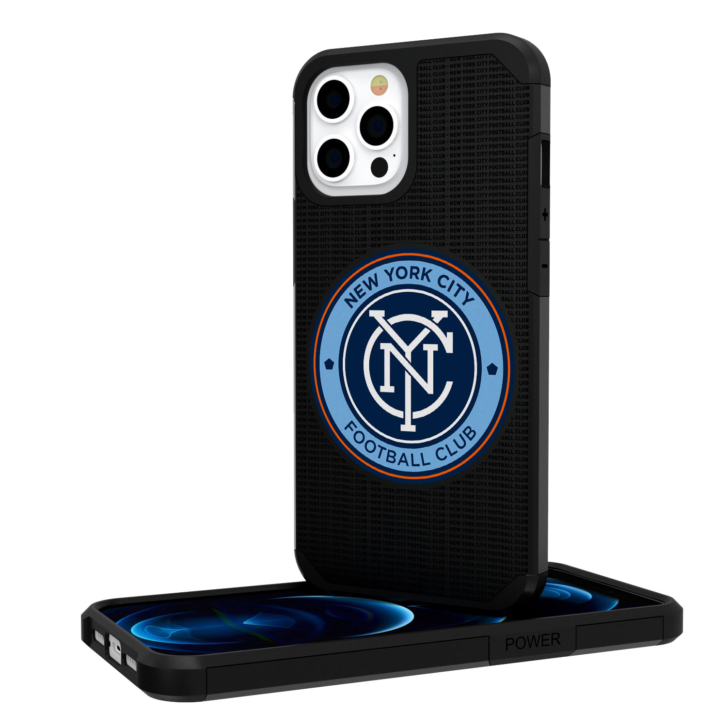 New York City FC iPhone Text Backdrop Rugged Case New York City FC iPhone Text Backdrop Rugged Case