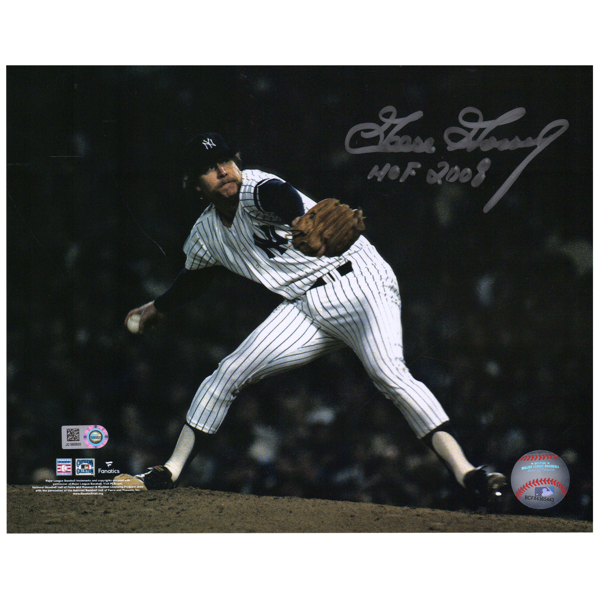 Goose Gossage New York Yankees Autographed 8" x 10" Pitching Photograph with "HOF 2008" Inscription