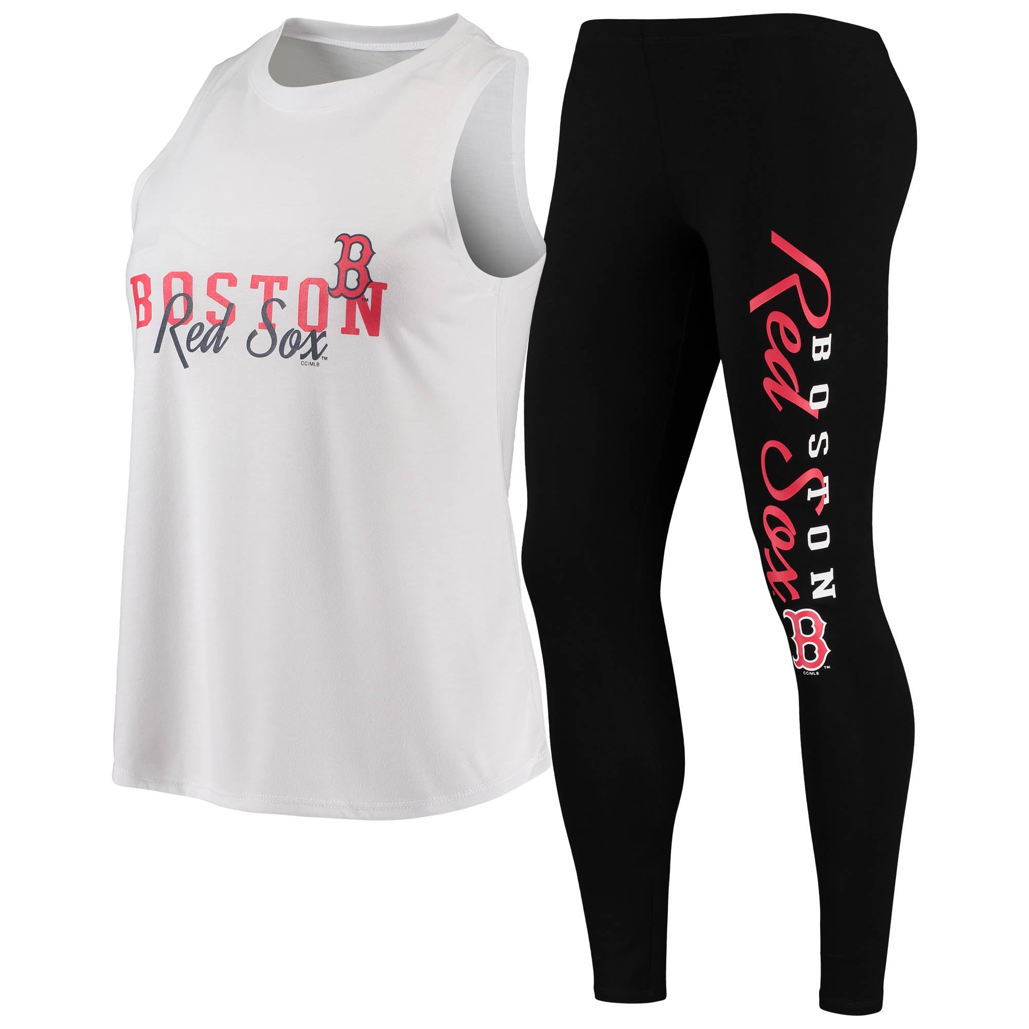 Women's Concepts Sport White/Black Boston Red Sox Sonata Tank Top & Leggings Pajama Set