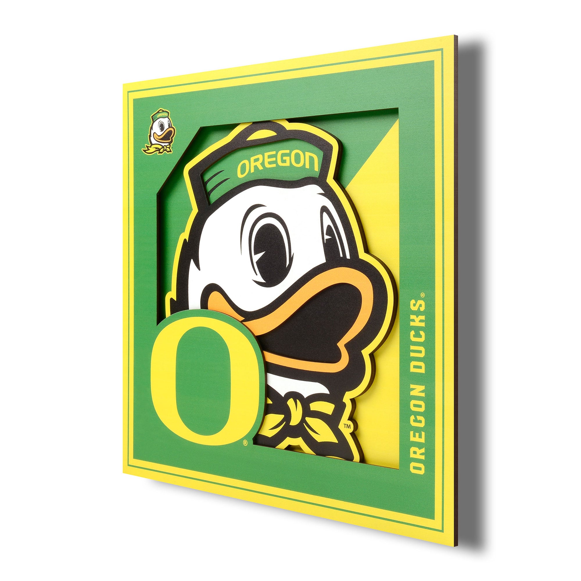 IDNA Oregon Ducks 12'' x 12'' 3D Logo Wall Art