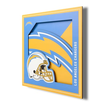 IDNA Los Angeles Chargers 12'' x 12'' 3D Logo Wall Art