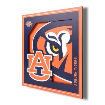 Fanpoint Auburn Tigers 12'' x 12'' 3D Logo Wall Art