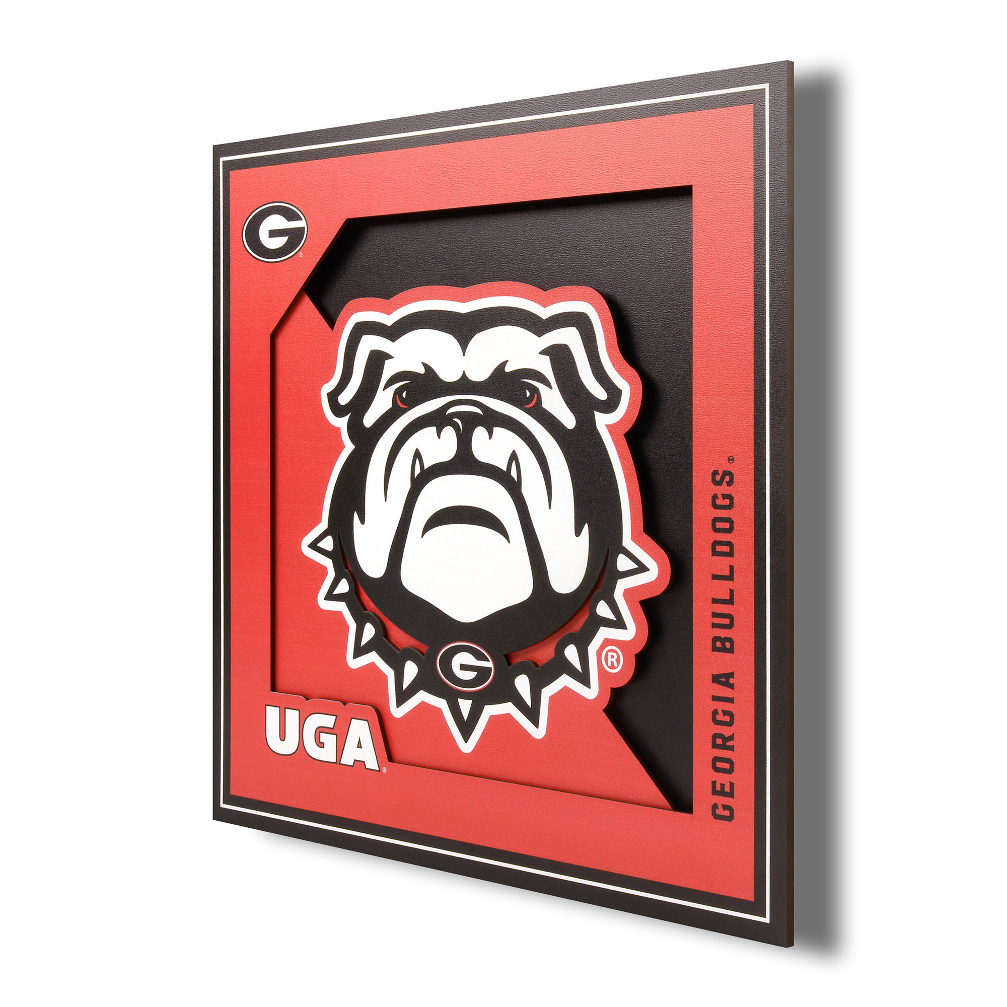 Fanpoint Georgia Bulldogs 12'' x 12'' 3D Logo Wall Art