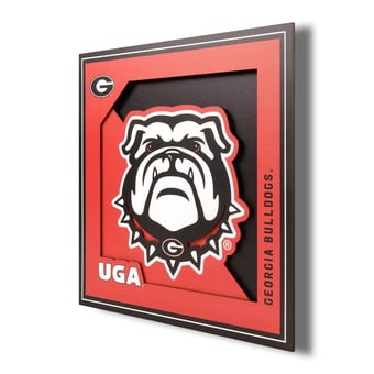 Fanpoint Georgia Bulldogs 12'' x 12'' 3D Logo Wall Art