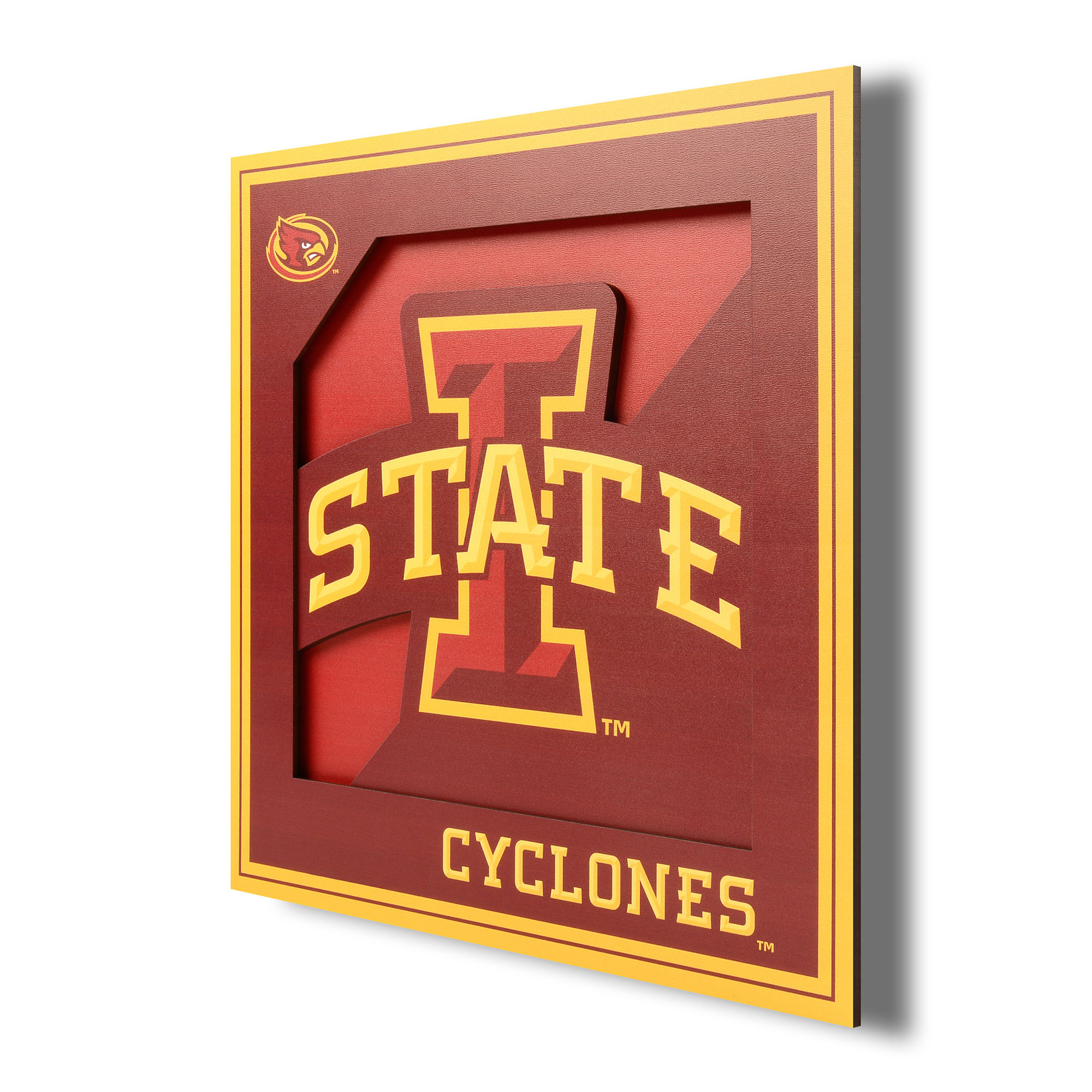 IDNA Iowa State Cyclones 12'' x 12'' 3D Logo Wall Art
