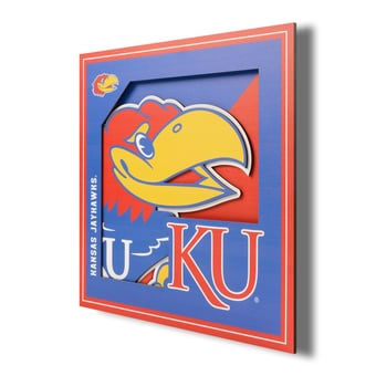 IDNA Kansas Jayhawks 12'' x 12'' 3D Logo Wall Art