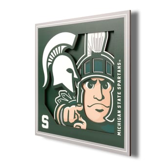 Fanpoint Michigan State Spartans 12'' x 12'' 3D Logo Wall Art