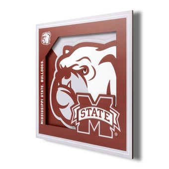 Fanpoint Mississippi State Bulldogs 12'' x 12'' 3D Logo Wall Art