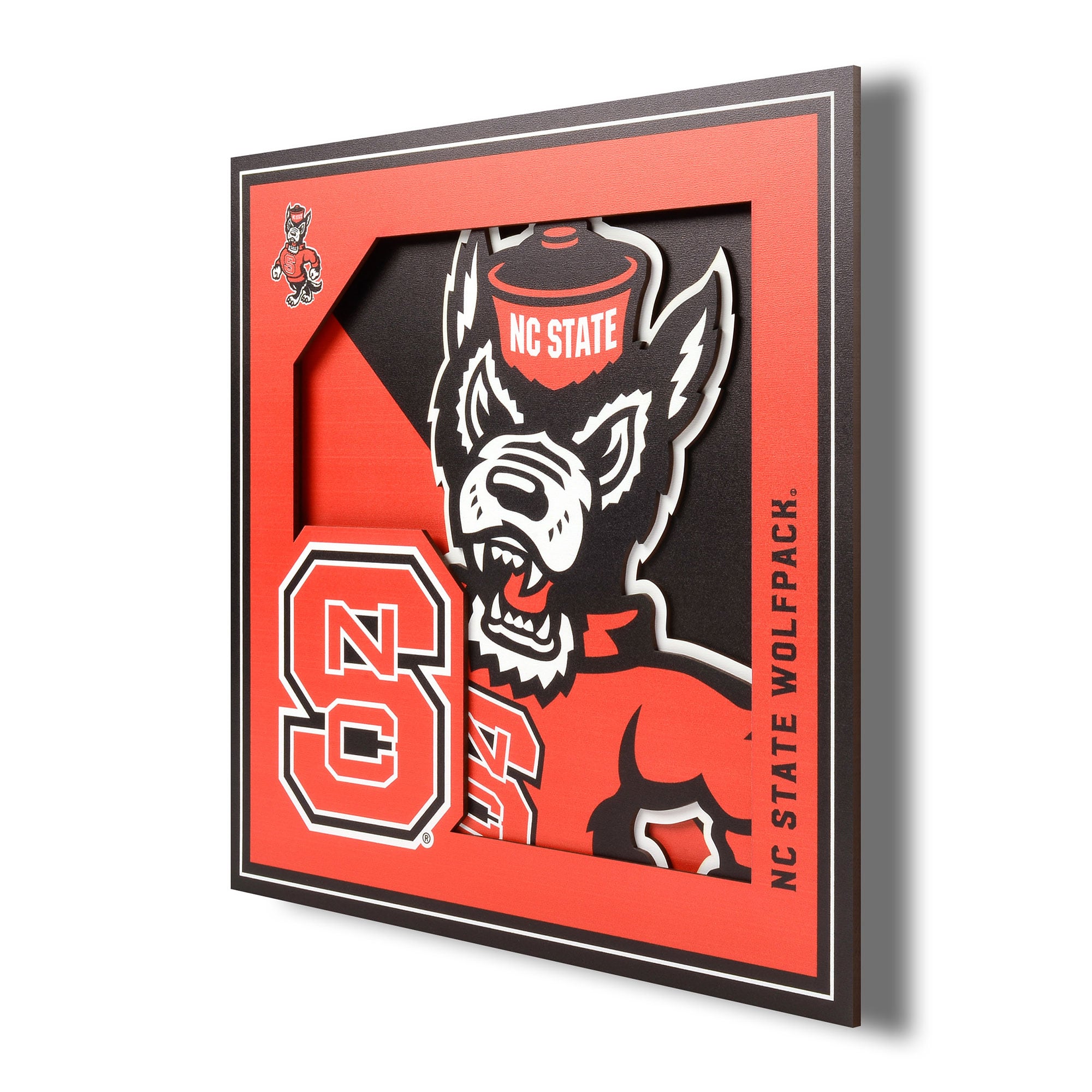 IDNA NC State Wolfpack 12'' x 12'' 3D Logo Wall Art