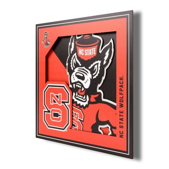 Fanpoint NC State Wolfpack 12'' x 12'' 3D Logo Wall Art