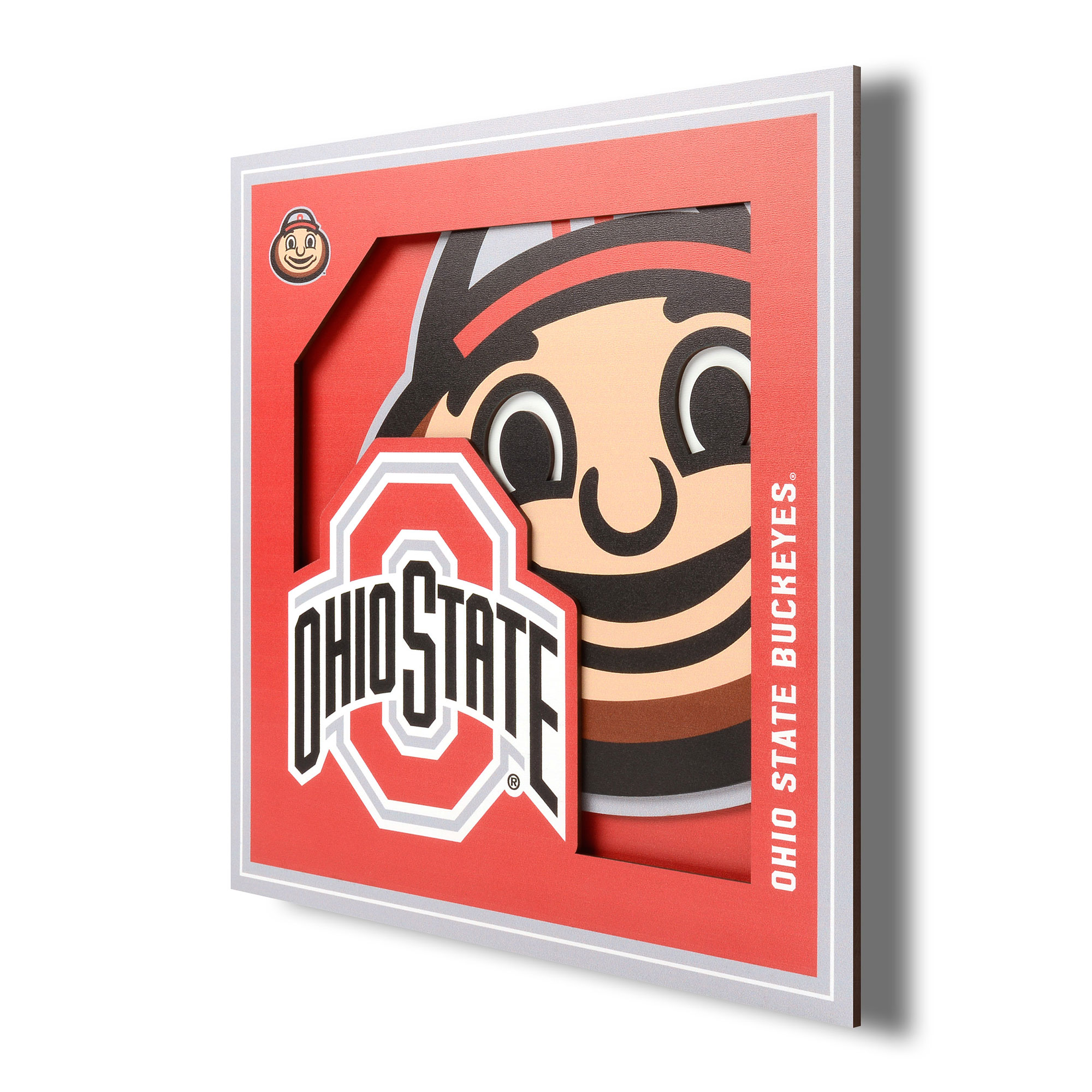 IDNA Ohio State Buckeyes 12'' x 12'' 3D Logo Wall Art