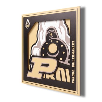 Fanpoint Purdue Boilermakers 12'' x 12'' 3D Logo Wall Art