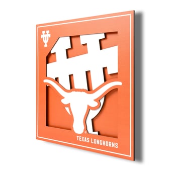 Fanpoint Texas Longhorns 12'' x 12'' 3D Logo Wall Art