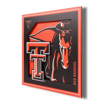 IDNA Texas Tech Red Raiders 12'' x 12'' 3D Logo Wall Art