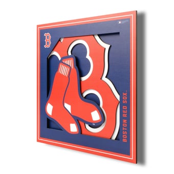 Fanpoint Boston Red Sox 12'' x 12'' 3D Logo Wall Art