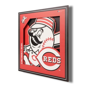Fanpoint Cincinnati Reds 12'' x 12'' 3D Logo Wall Art