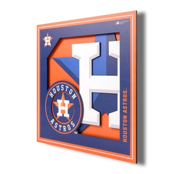 Fanpoint Houston Astros 12'' x 12'' 3D Logo Wall Art