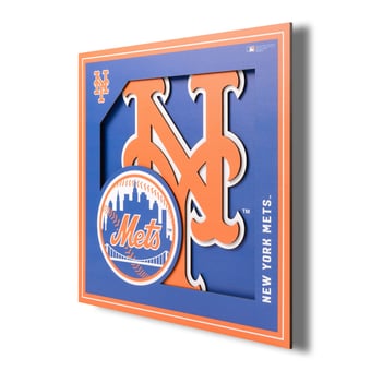 Fanpoint New York Mets 12'' x 12'' 3D Logo Wall Art