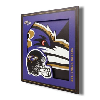 IDNA Baltimore Ravens 12'' x 12'' 3D Logo Wall Art