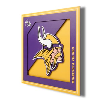 Fanpoint Minnesota Vikings 12'' x 12'' 3D Logo Wall Art
