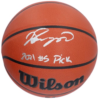 Jalen Suggs Orlando Magic Autographed Wilson Authentic Series Indoor/Outdoor Basketball with "2021 #5 Pick" Inscription