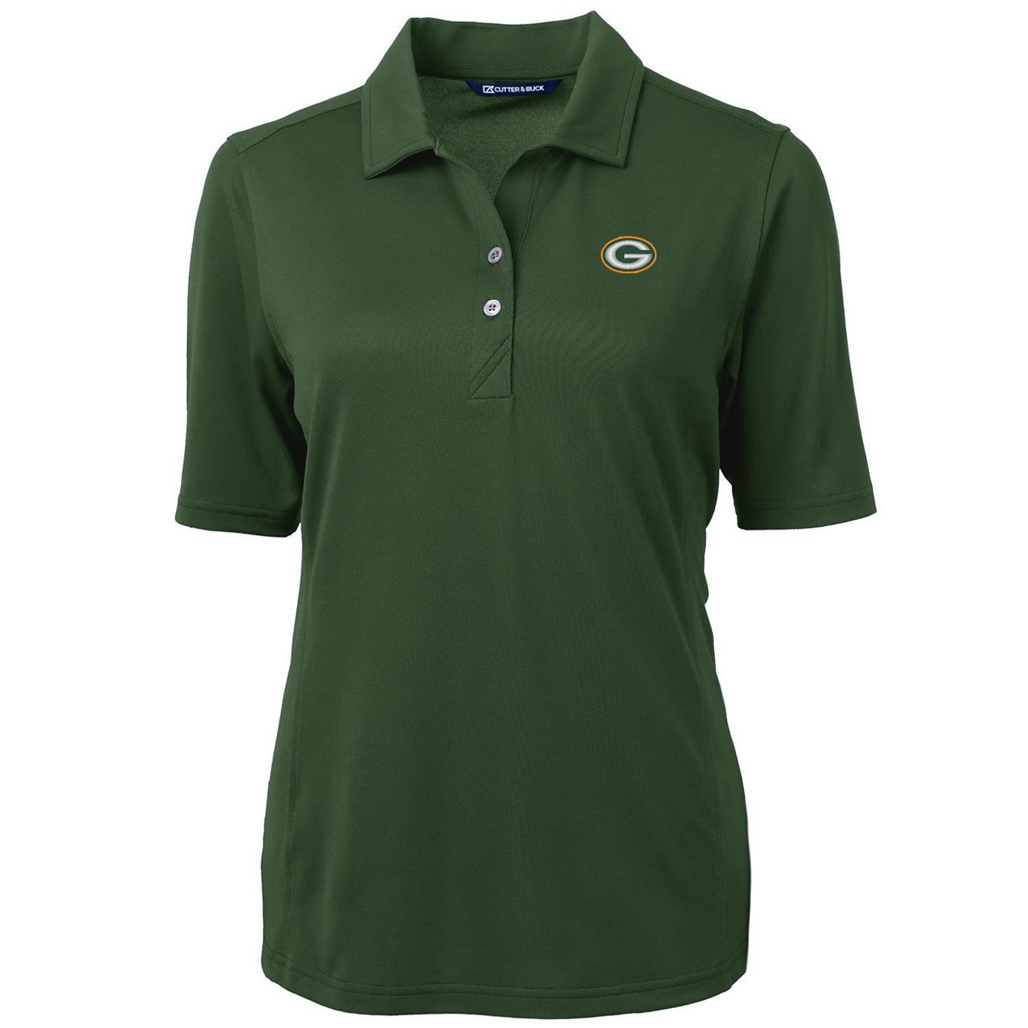 Women's Cutter & Buck Green Green Bay Packers Virtue Eco Pique Recycled Polo