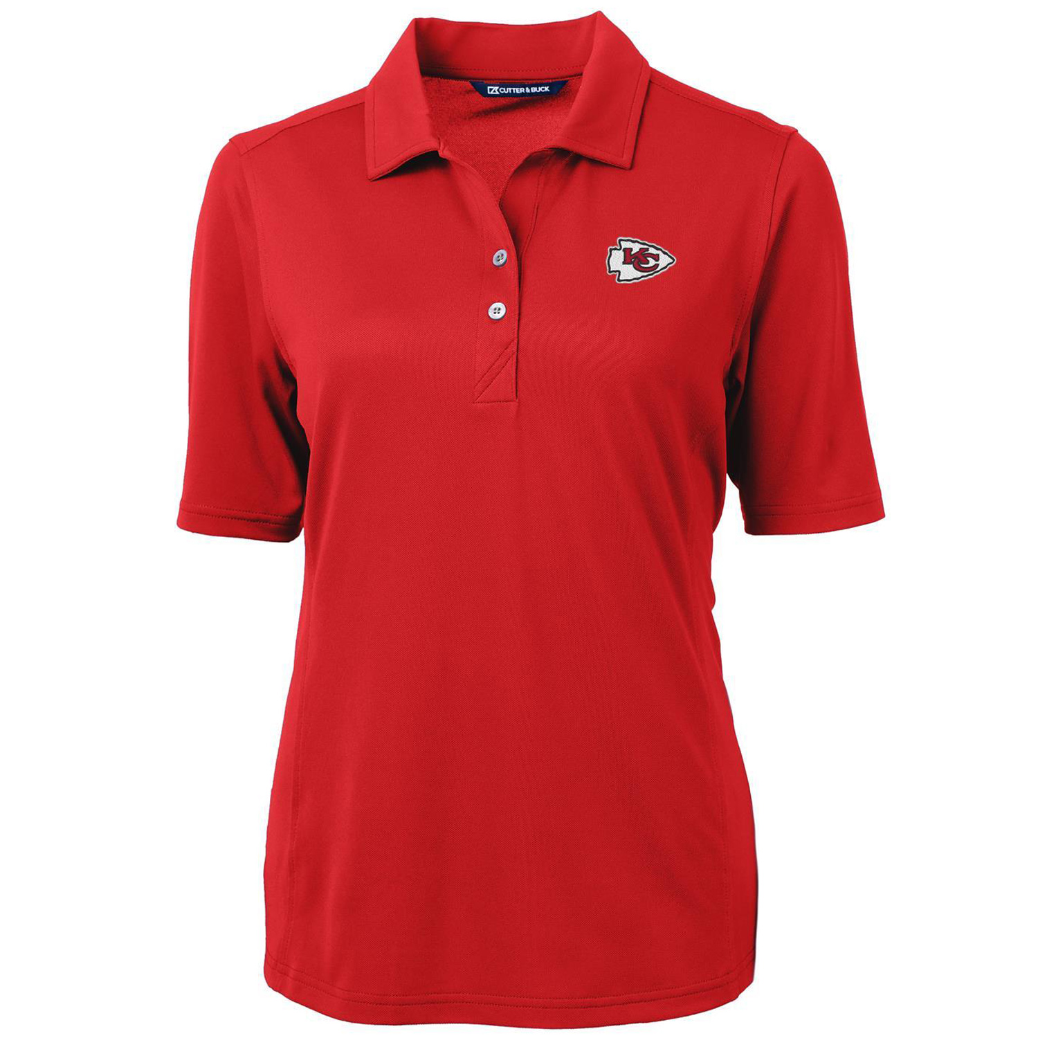 Women's Cutter & Buck Red Kansas City Chiefs Team Virtue Eco Pique Recycled Polo